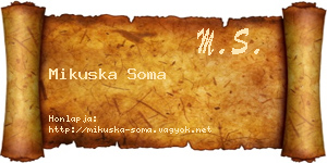 Mikuska Soma névjegykártya